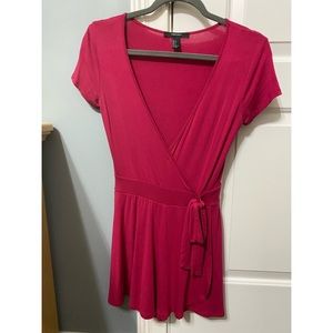 Pink wrap-tie romper